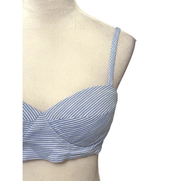 Favorite Daughter Ex-Boyfriend Bra Adjustable Straps Padded Blue/White W M NWOT - Picture 4 of 9